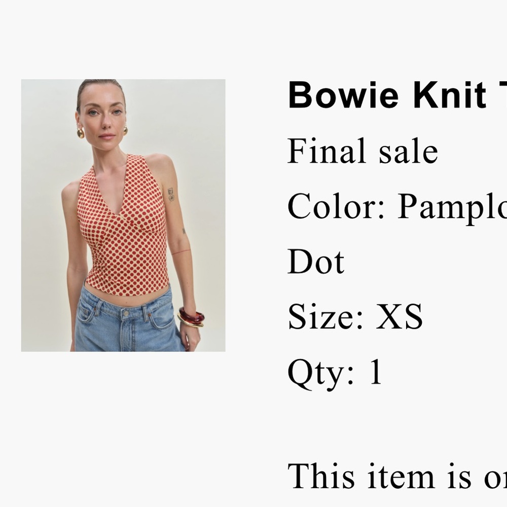 Bowie Knit Top in Red by Reformation